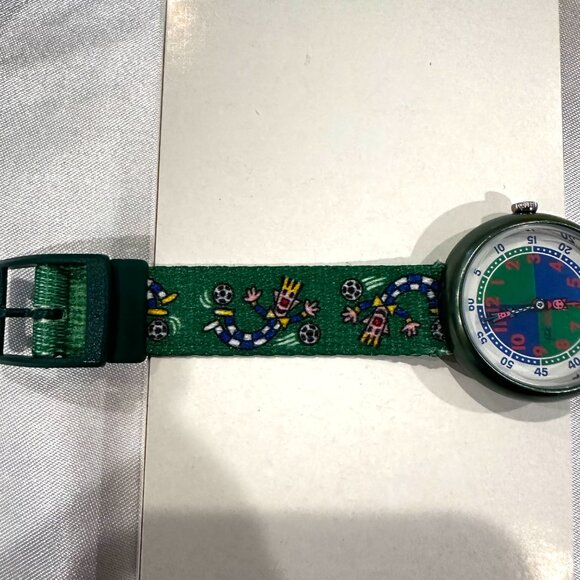 Vintage 1997 Forest Green Flik Flak Kids Swiss Made Watch – New in Box - Picture 5 of 8
